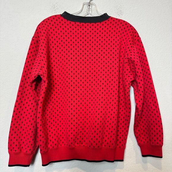 Vintage Pasta sweatshirt long sleeve red & black Cotton blend unisex size S to M - Picture 2 of 9